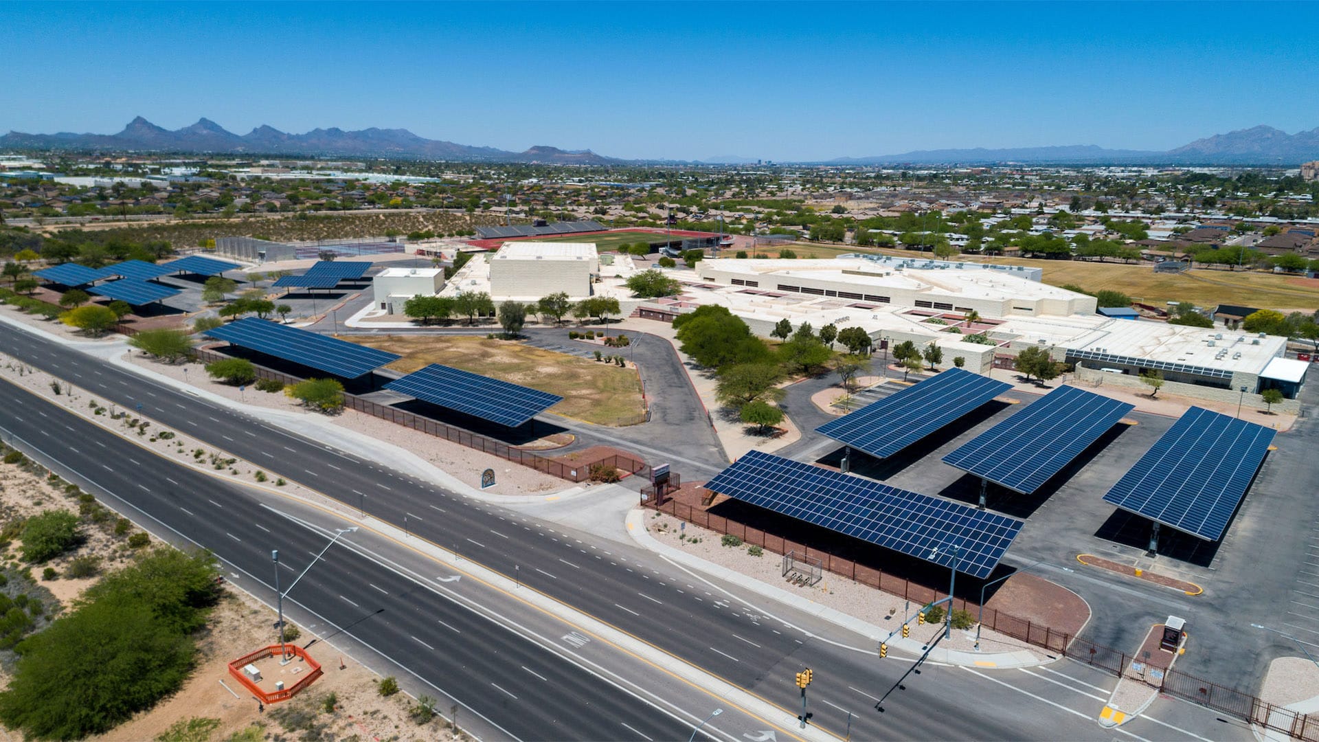 Desert View High School solar installation — pairs naturally with BESS