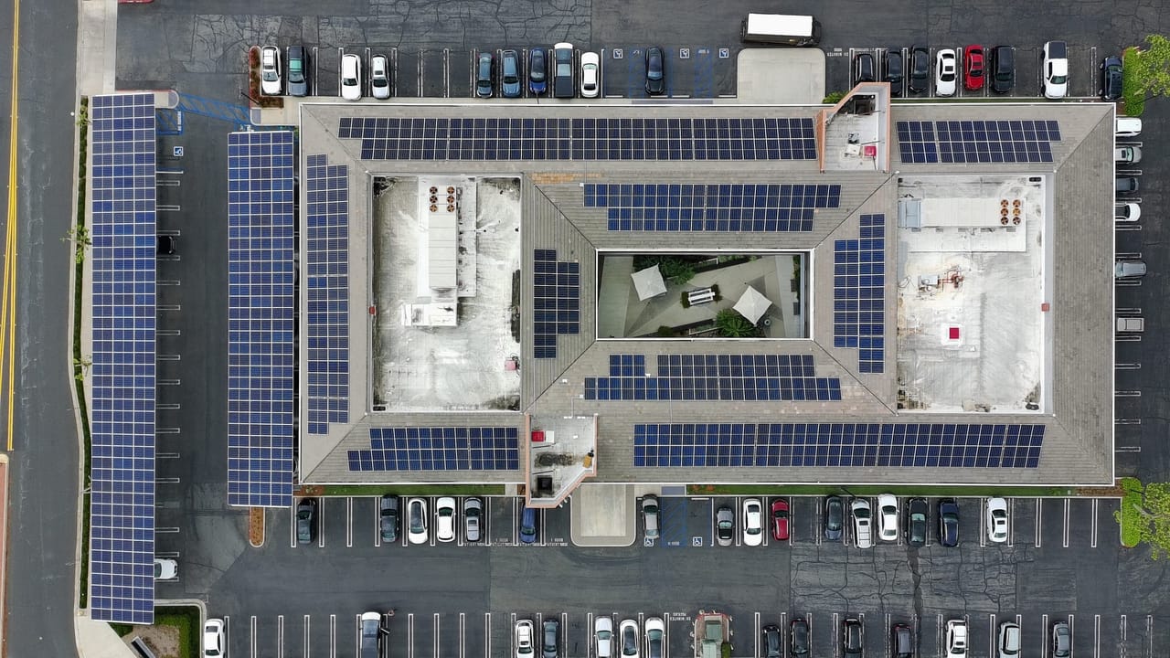 Rooftop solar on the Rockfield Medical building in Lake Forest, California