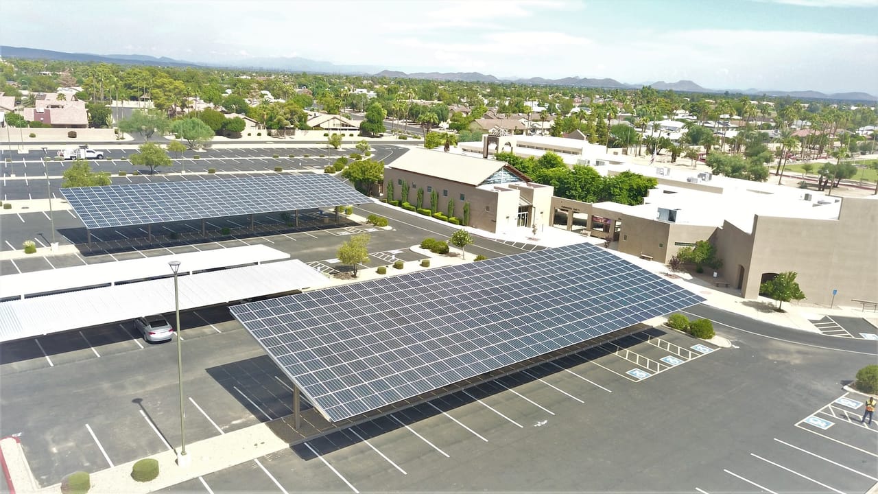 Shepherd of the Hills church solar carports, Sun City West