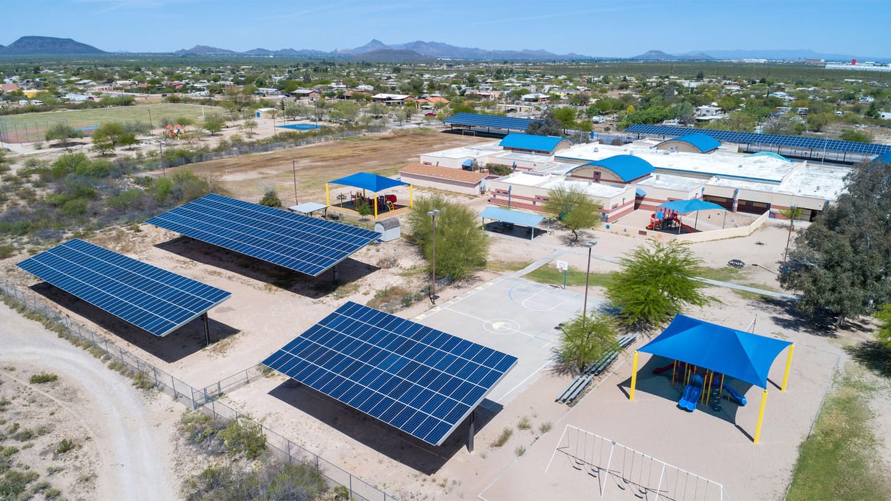 Summit View Elementary solar carports, Tucson