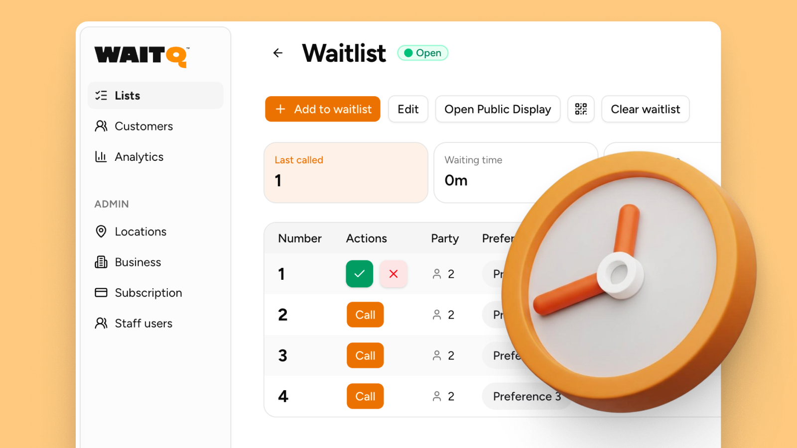 Control the waiting queue