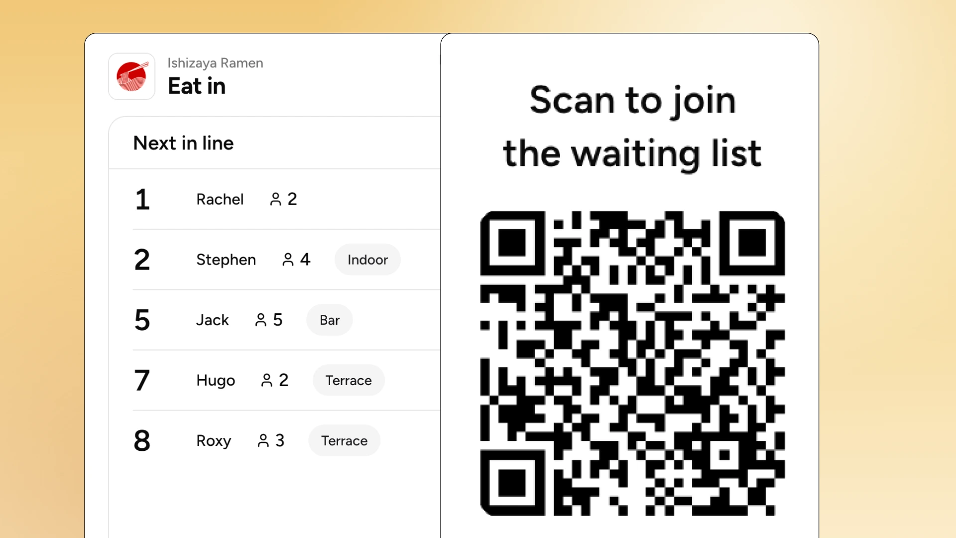 Let walk-ins join the queue themselves