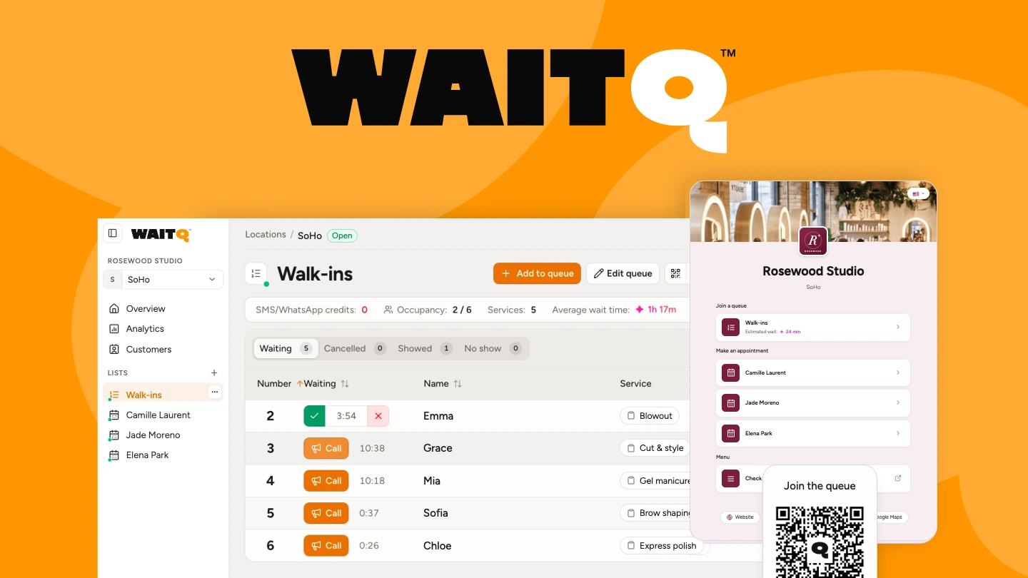 WaitQ walk-in queue for hair salons