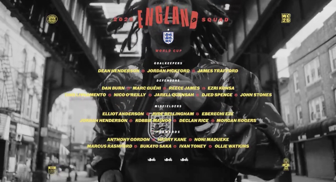 Inglaterra confirma su nómina para el Mundial 2026 con Jude Bellingham