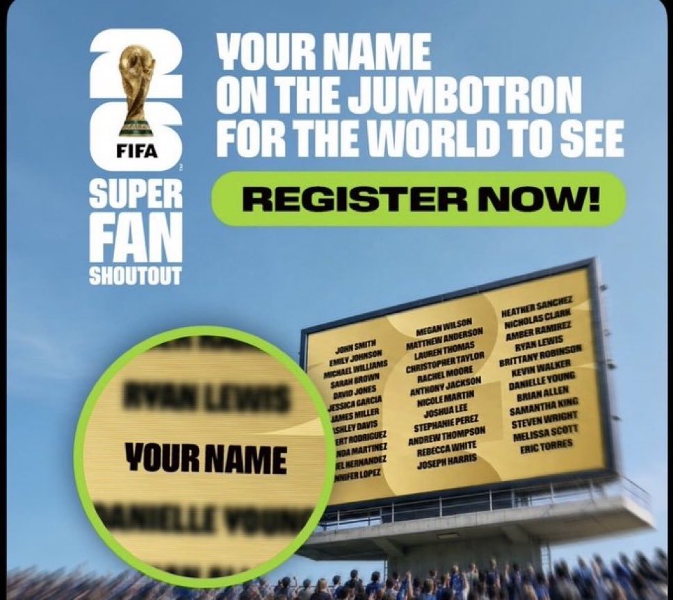img of FIFA lanza Super Fan Shoutout: por $79 tu nombre en las pantallas del Mundial