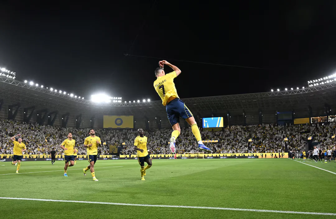 Ronaldo regresa con un doblete y Al-Nassr golea 5-2 al Al-Najma - Cristiano Ronaldo celebrando doblete ante Al-Najma