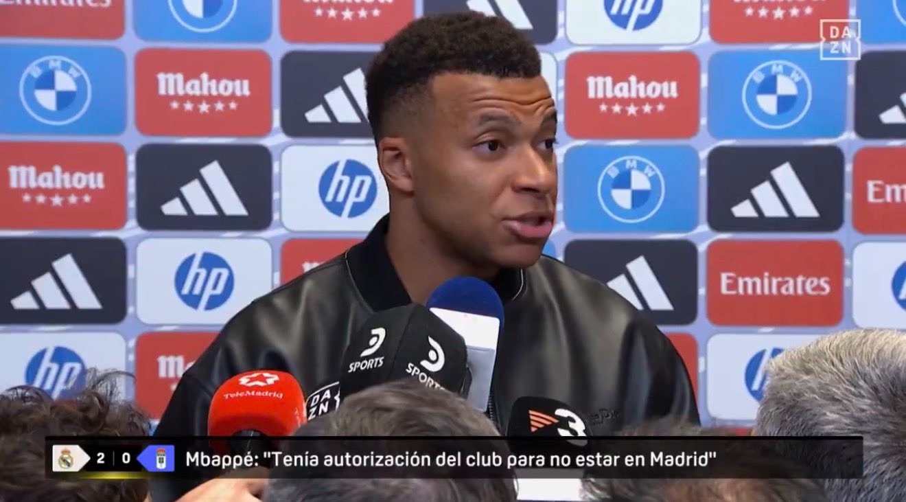 Mbappé: Arbeloa lo considera cuarto delantero - Mbappé en zona mixta
