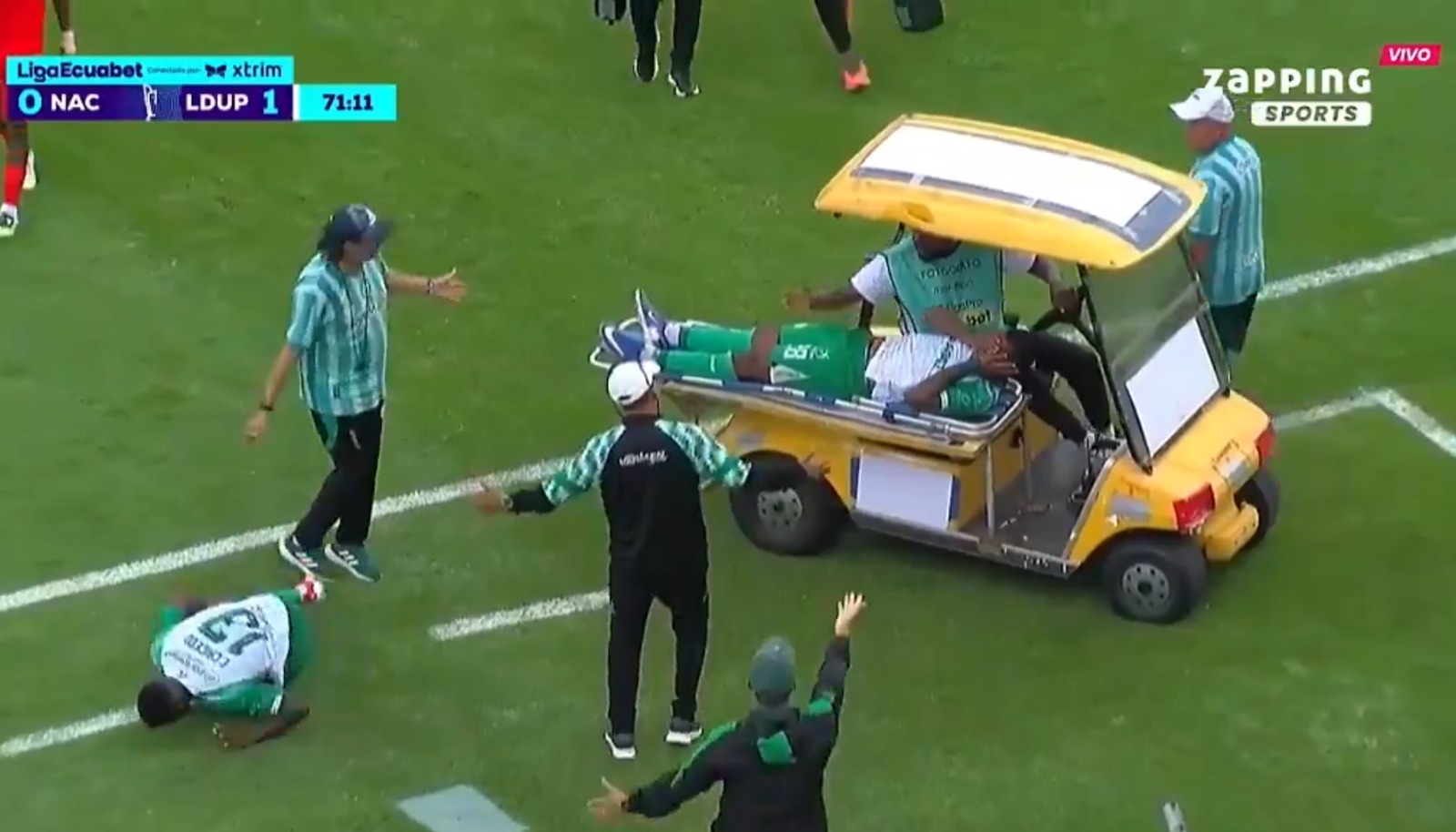 Edison Caicedo es atropellado por carrito médico en Serie B - Edison Caicedo es atropellado por carrito médico