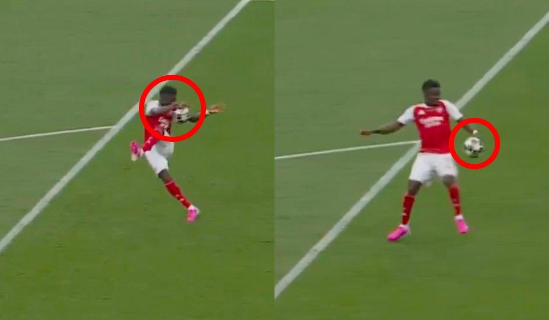 img of Saka evita penalti en Champions League