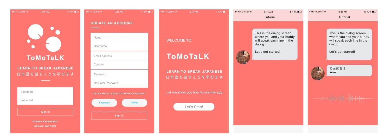TomoTalk interaction flow