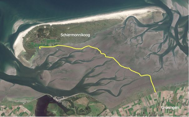 Routekaart Schiermonnikoog