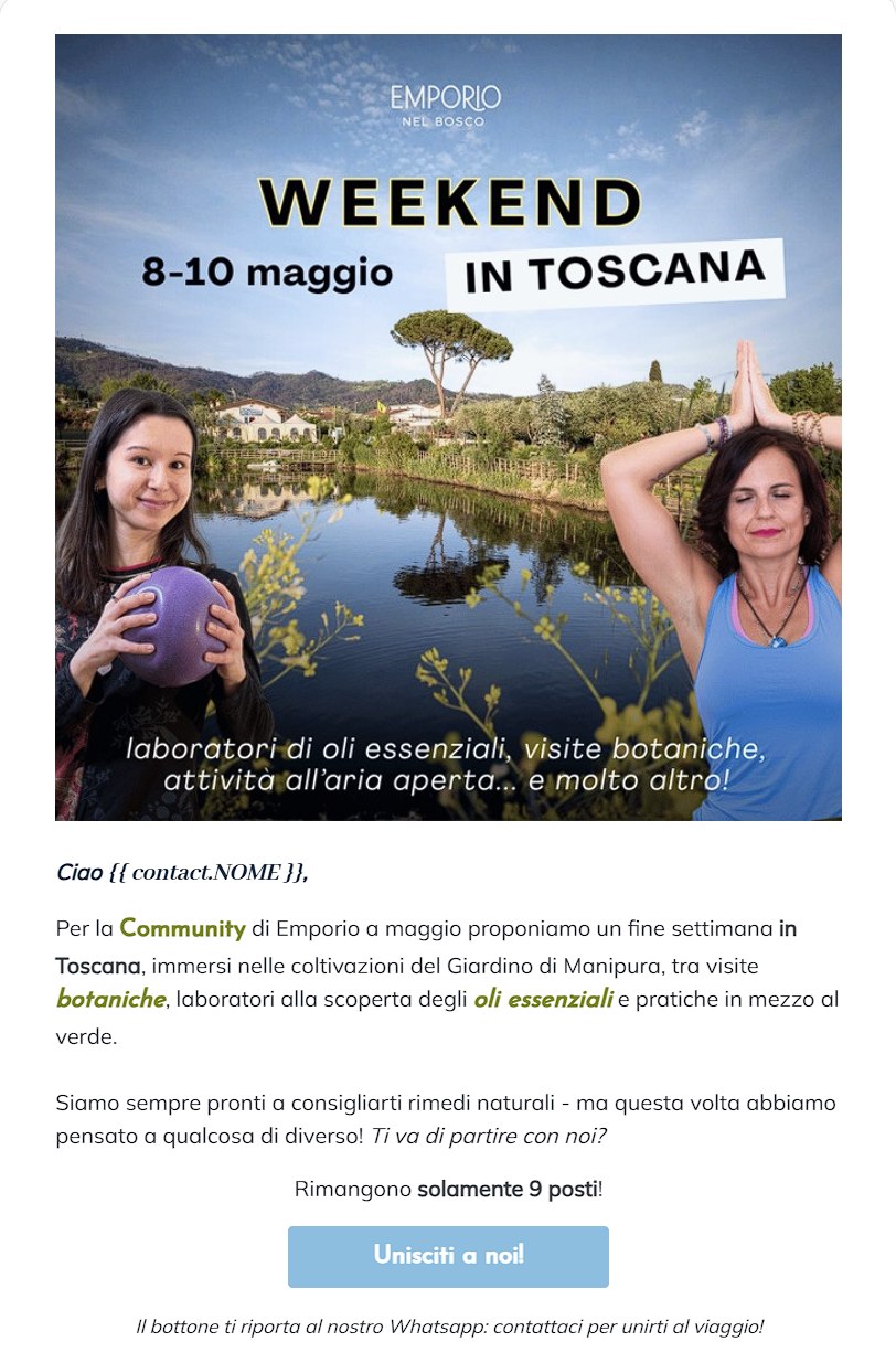 Newsletter, weekend in Toscana