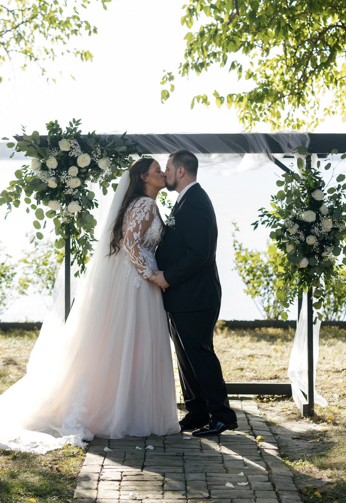 Bride and Groom Kissing