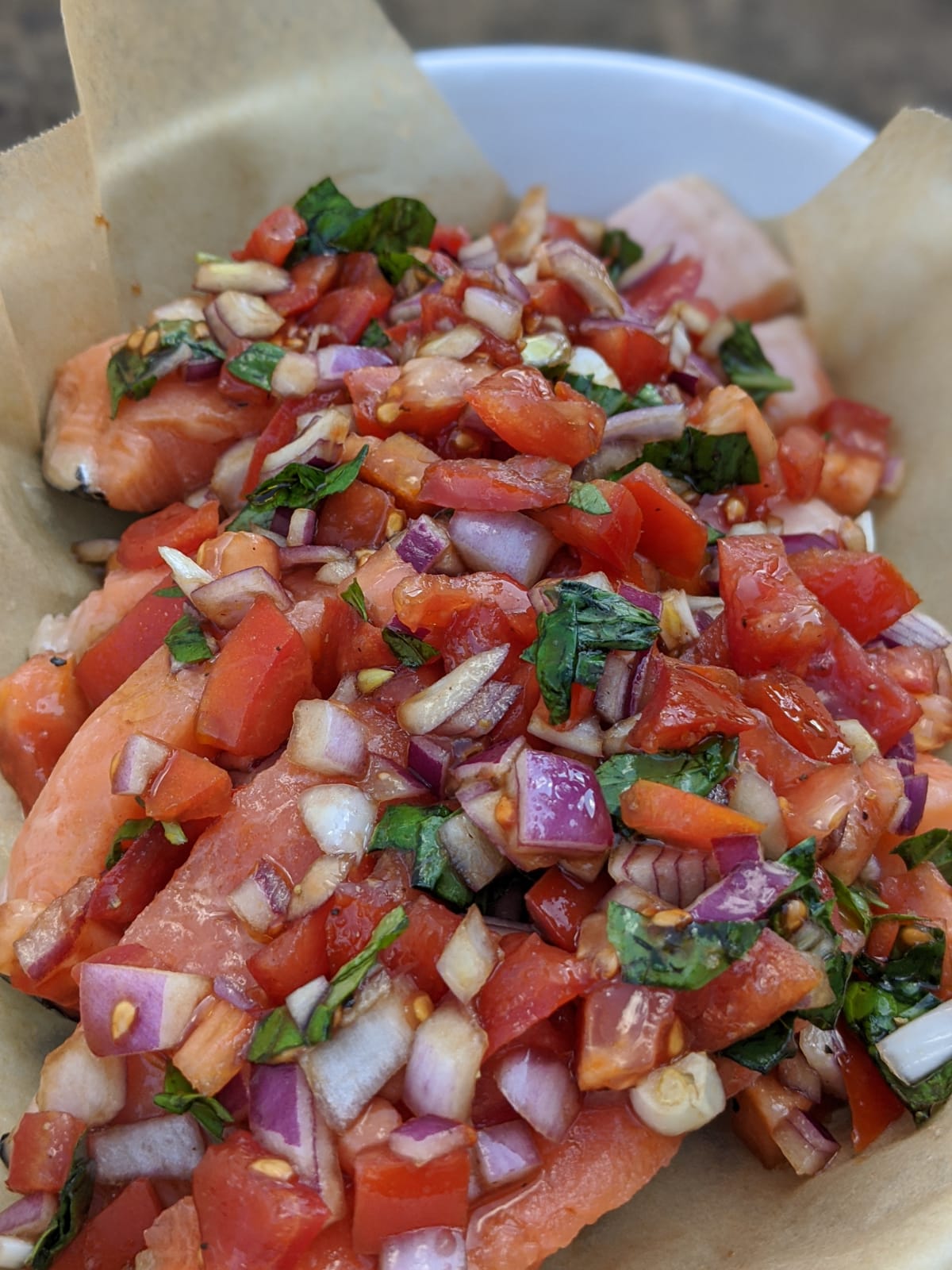 Baked Bruschetta Salmon