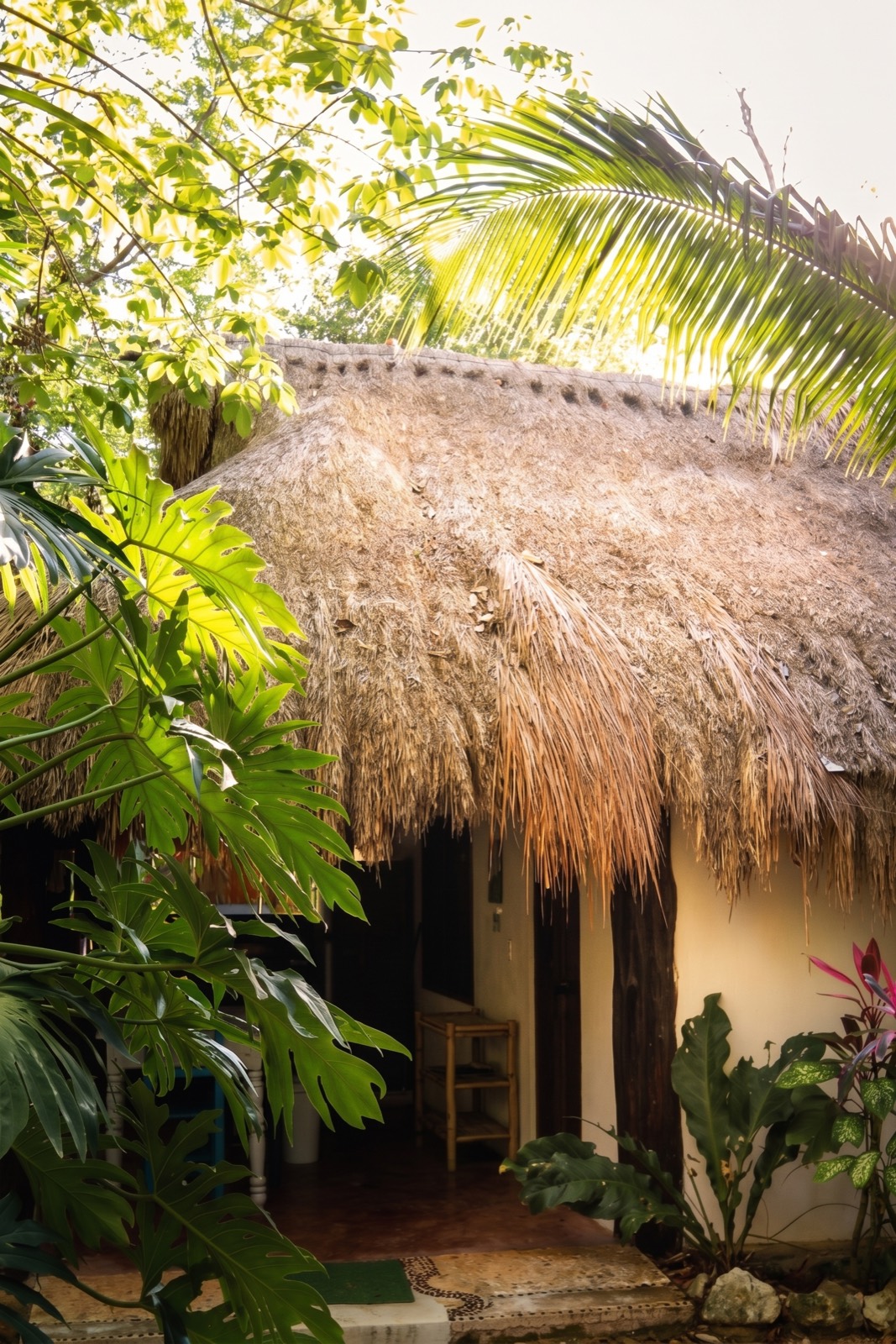 A private white cabana