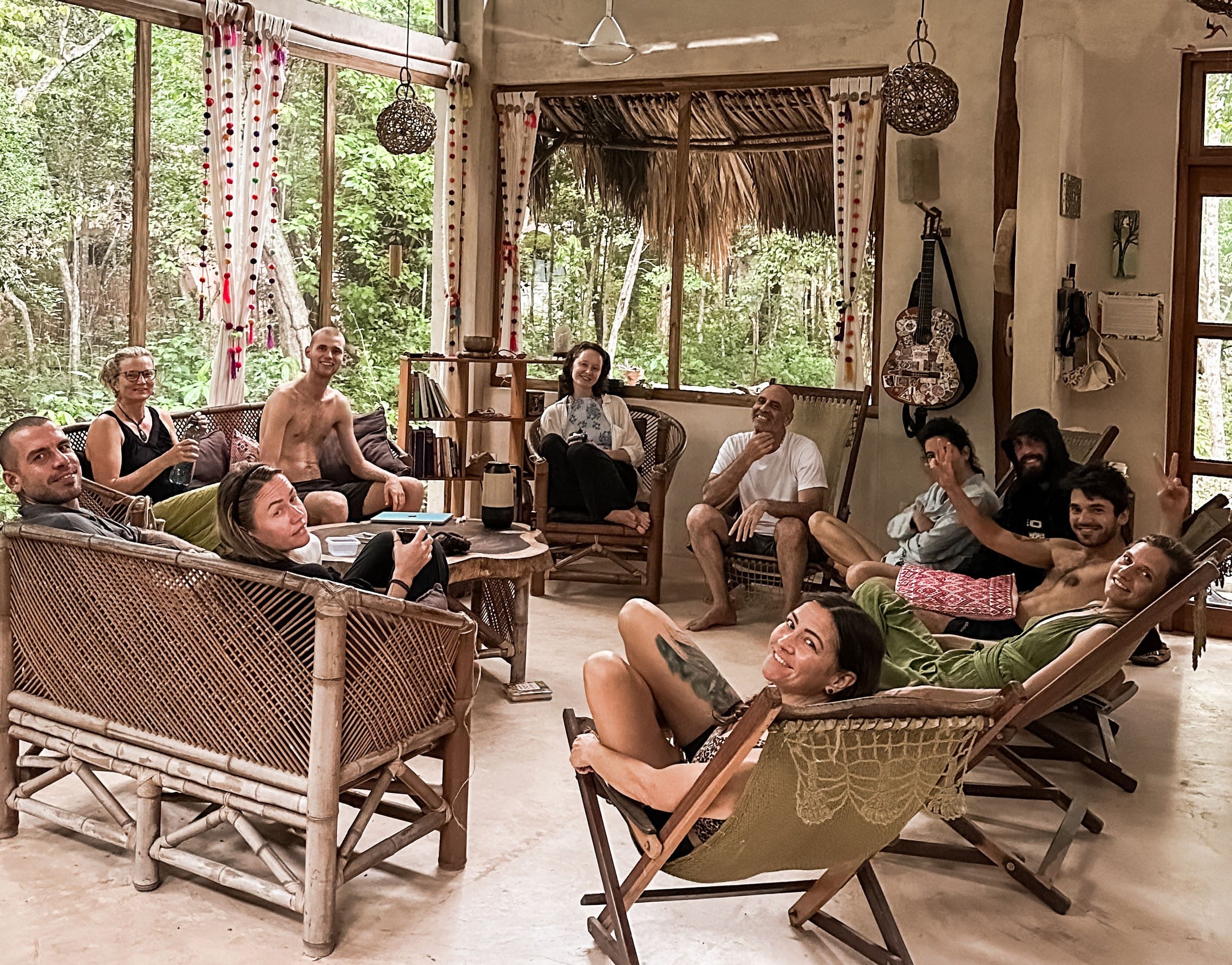 The community sharing the space together