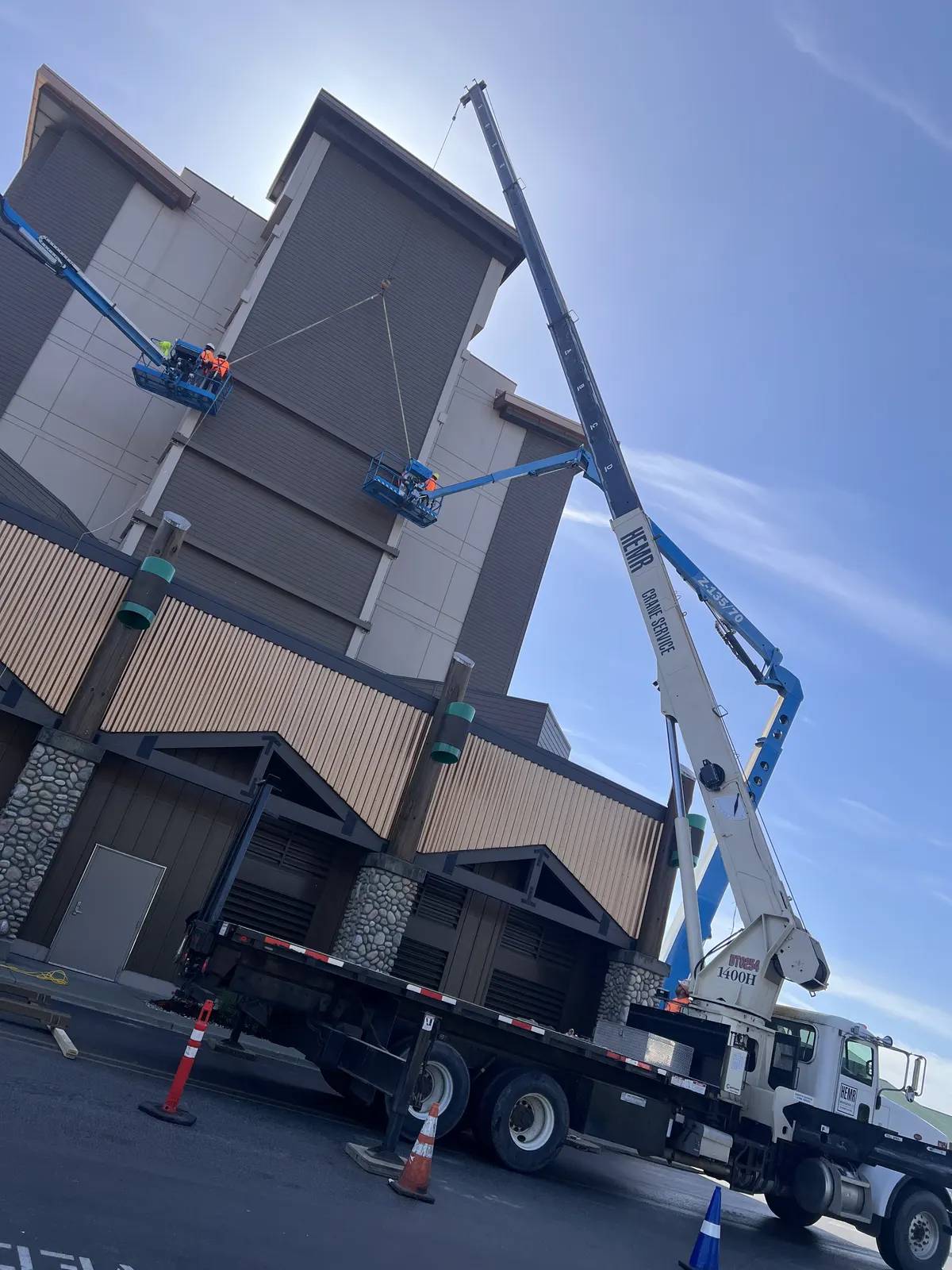 Crane service for a reader board install