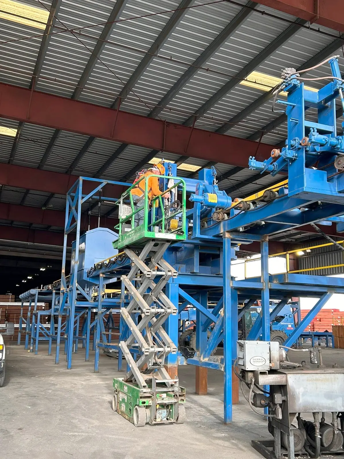 Equipment installation on a new process line