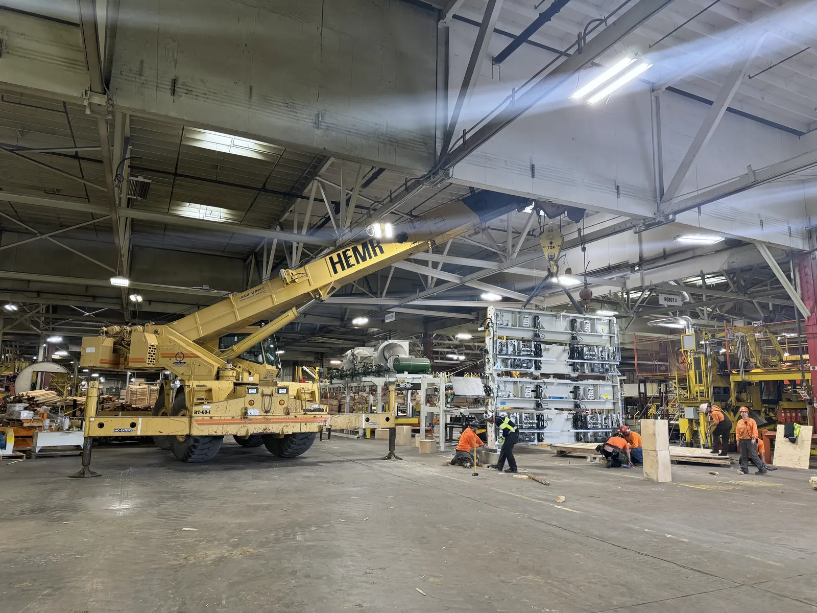 Setting patch line equipment inside the mill