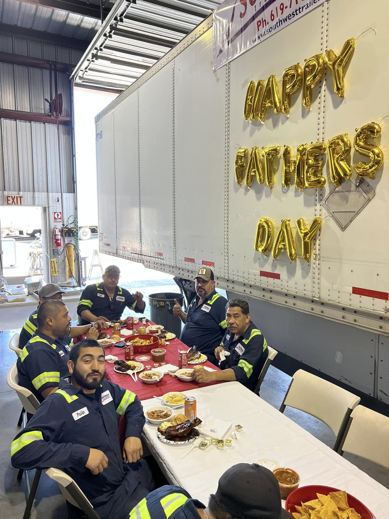 Our team gathered for a Father's Day lunch in the shop