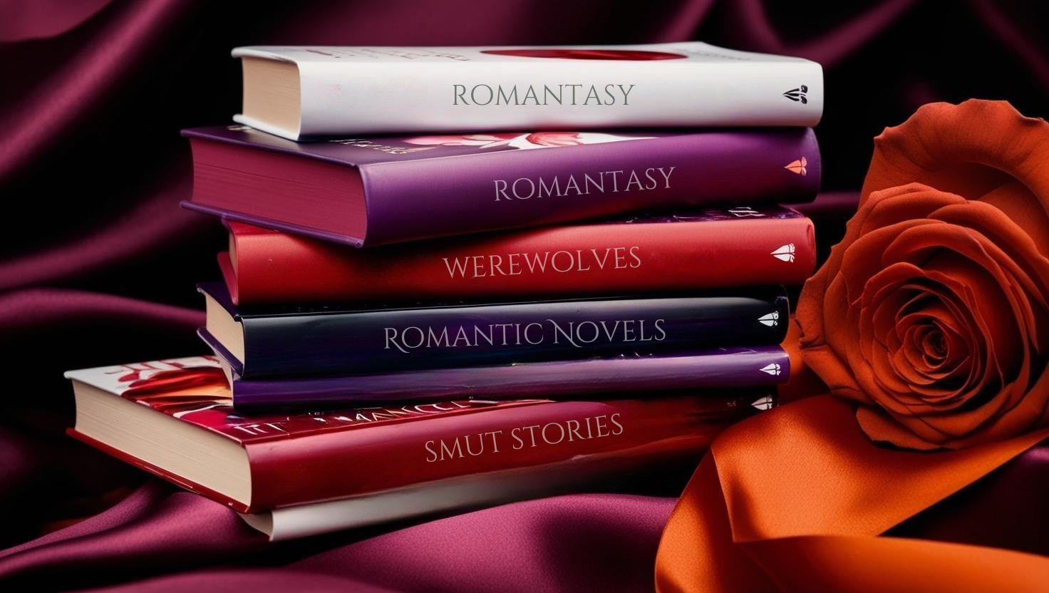 pile of romantic books | AI generated erotica