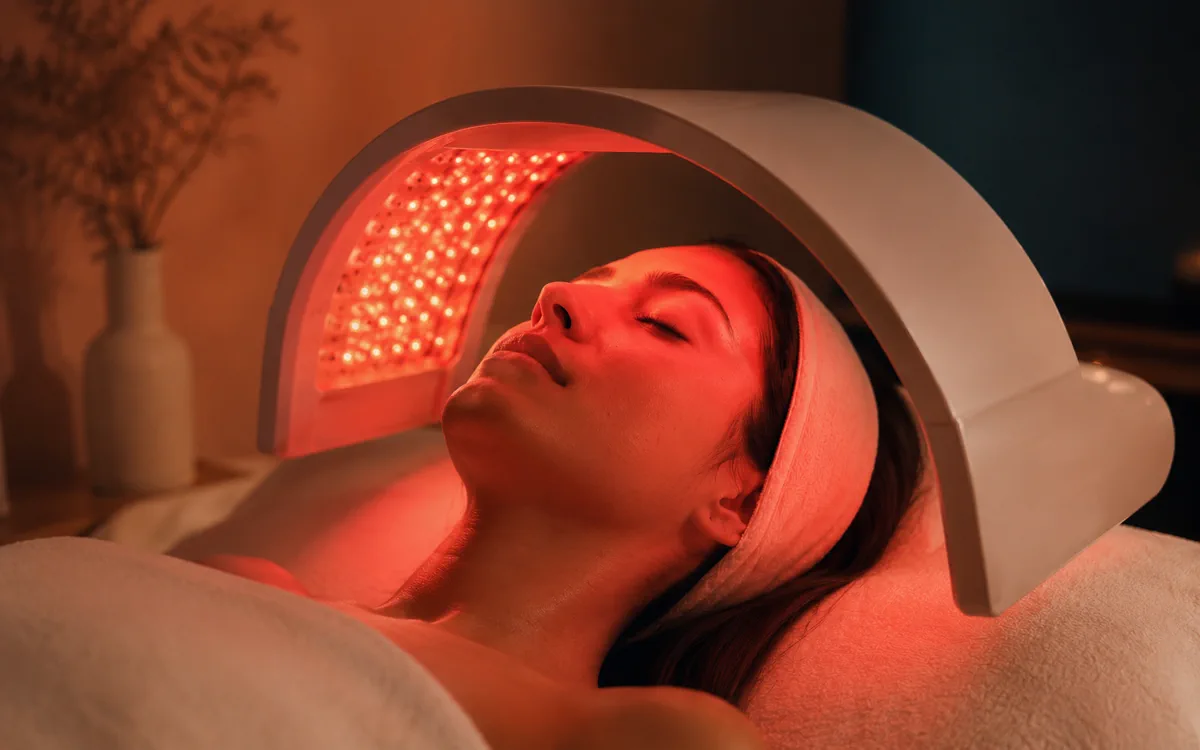 Sessão de terapia LED