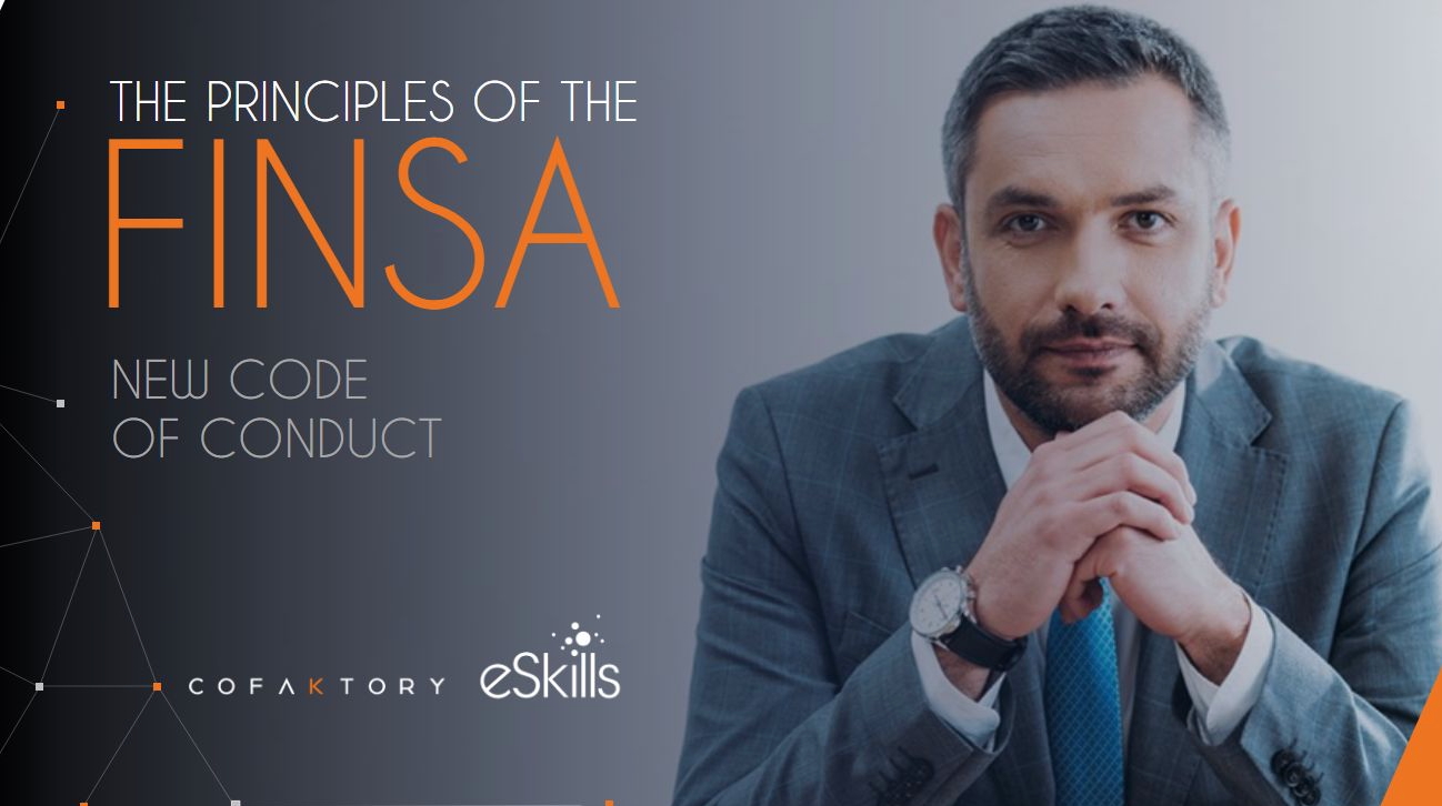 banker sitting at desk knowledgeable on FinSA Code of conduct 