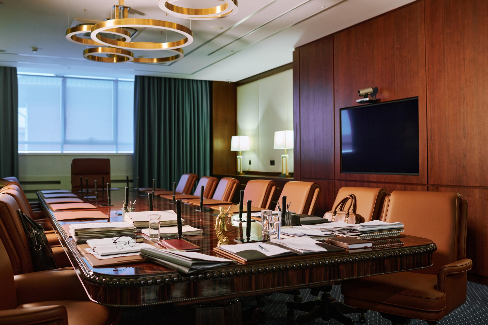 Boardroom table, representing training programmes for board members and directors