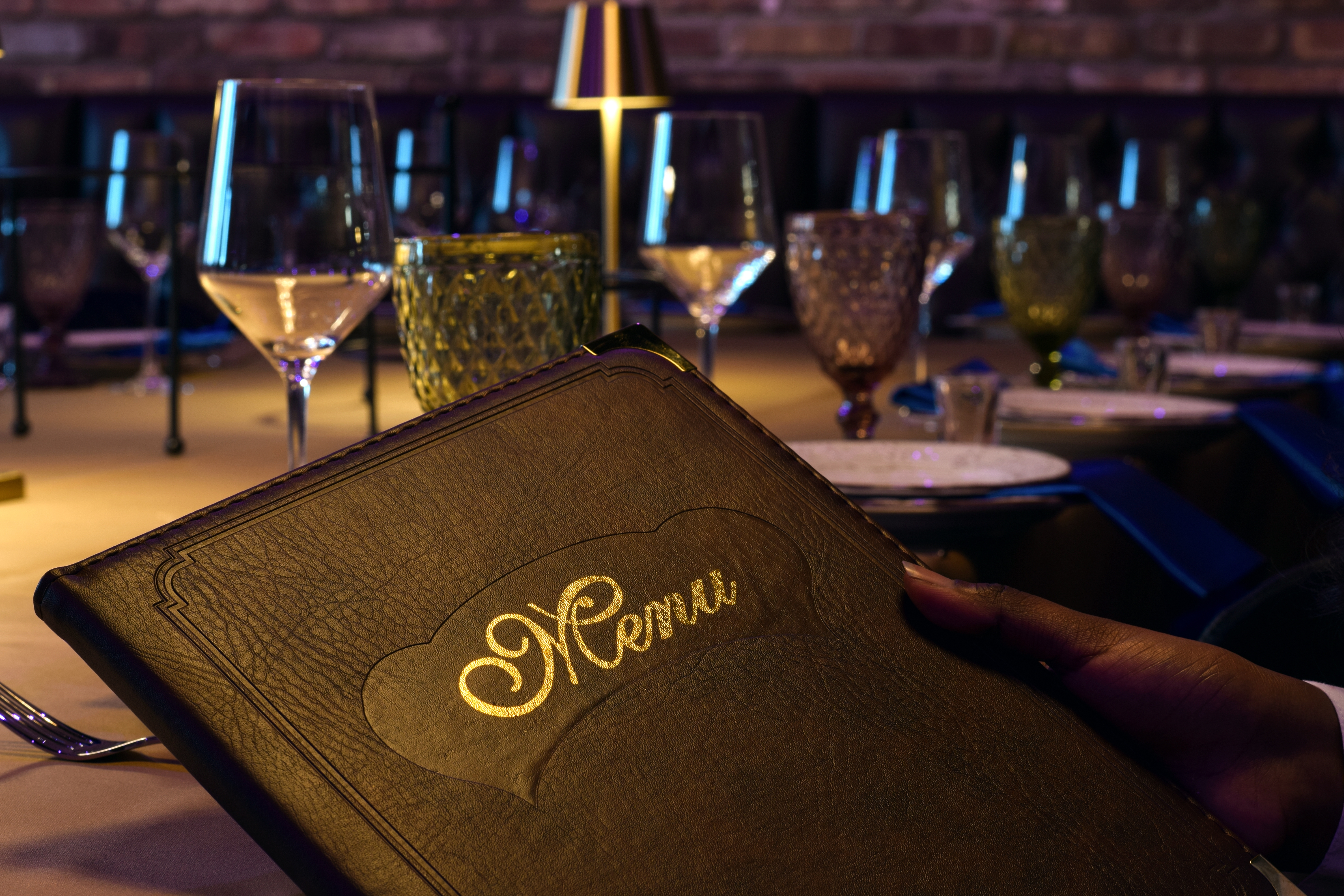 menu in a luxurious restaurant