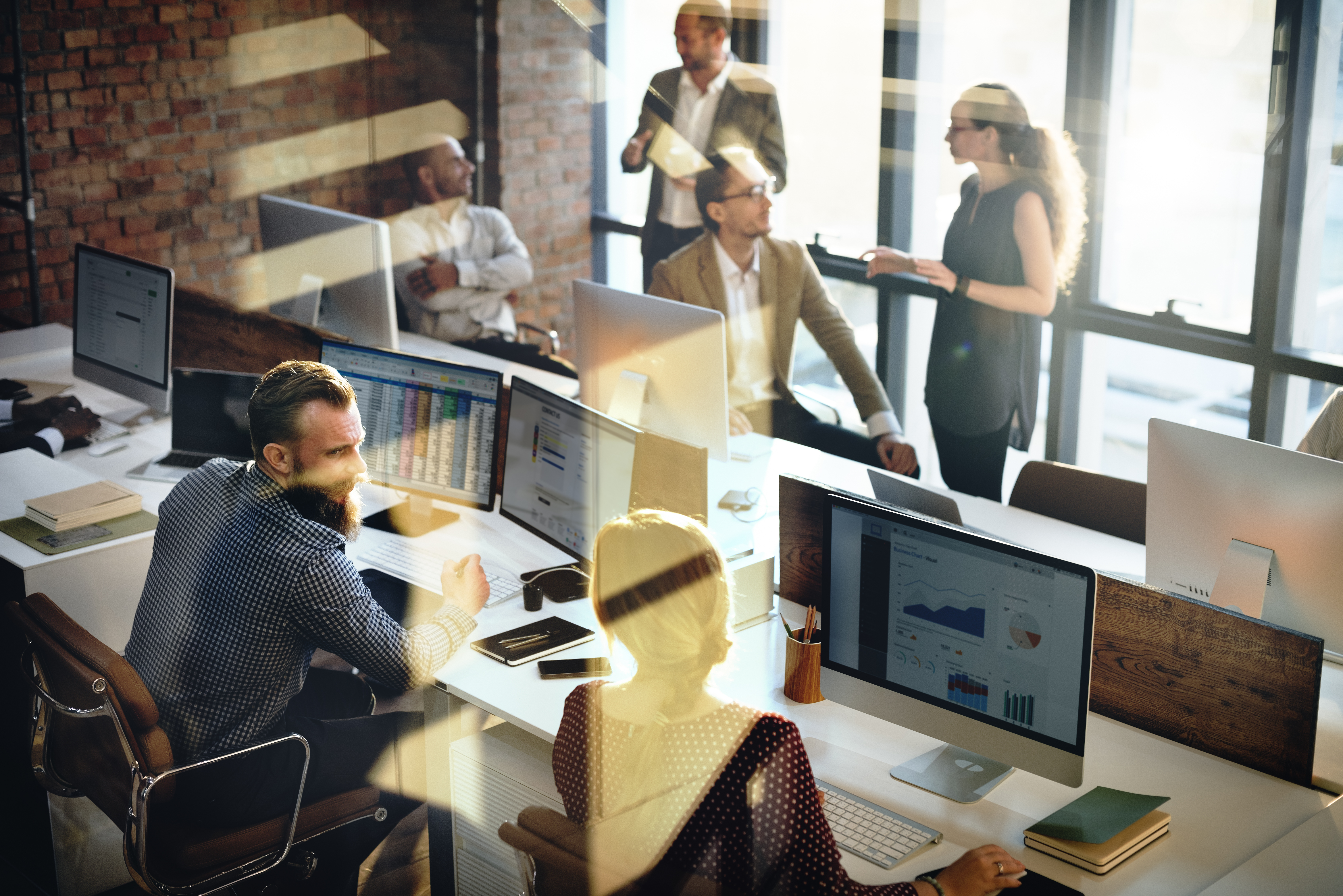 bankers working in office