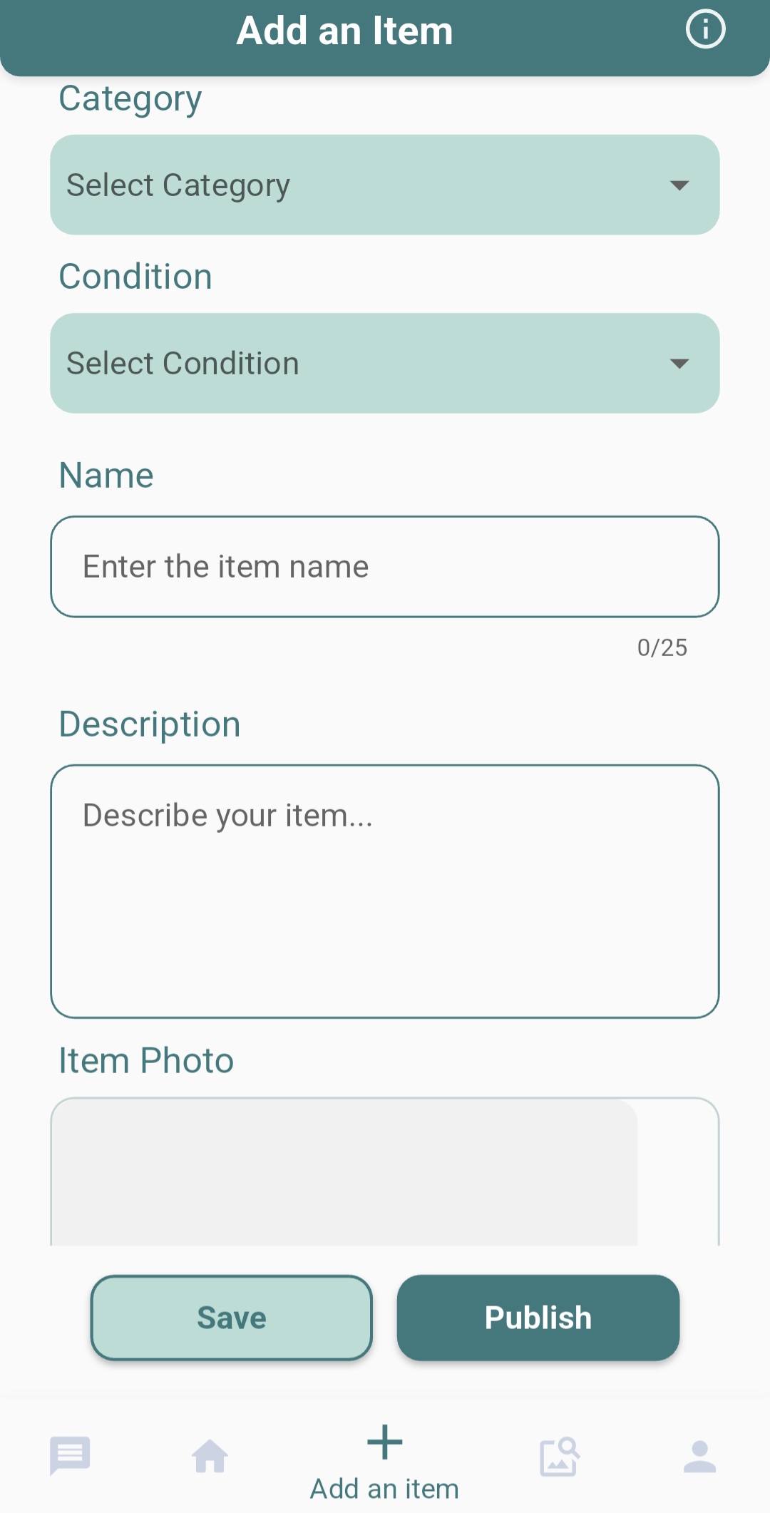 Step 1: Adding an item