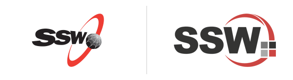 The SSW logo, old and new