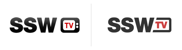 The SSW TV logo, old and new