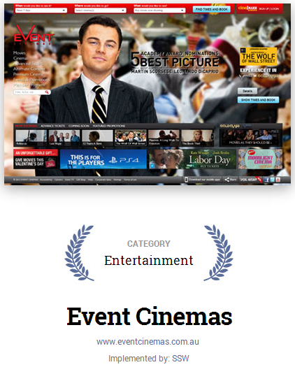 Winner of the 2013 Telerik Sitefinity Entertainment Site of the Year