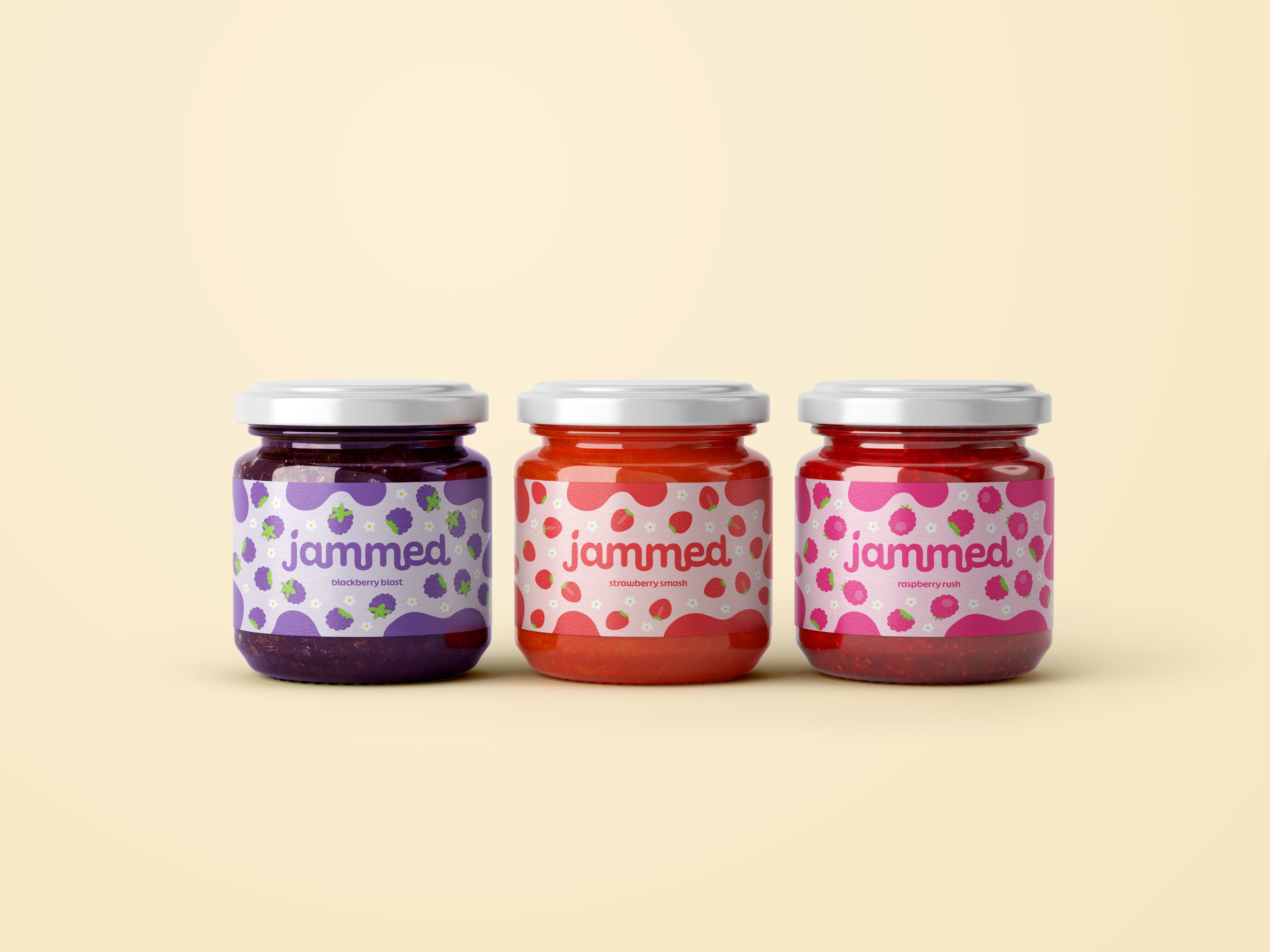 Jammed three-jar mockup