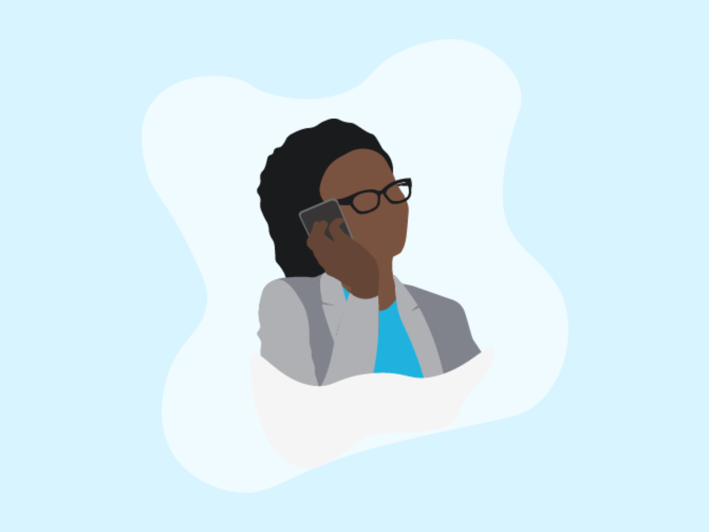 LiveYou contact us — woman on the phone illustration