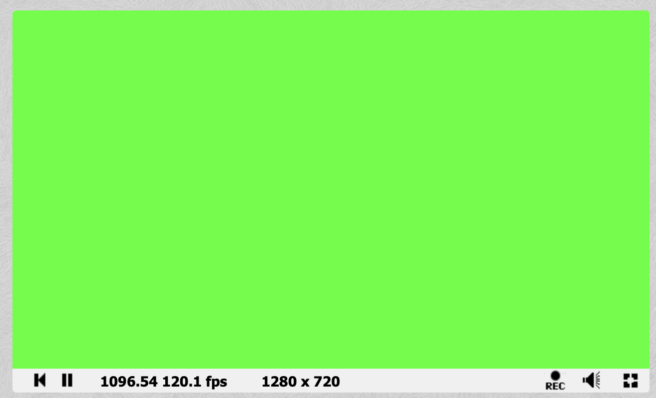 A green screen in the Shadertoy preview interface