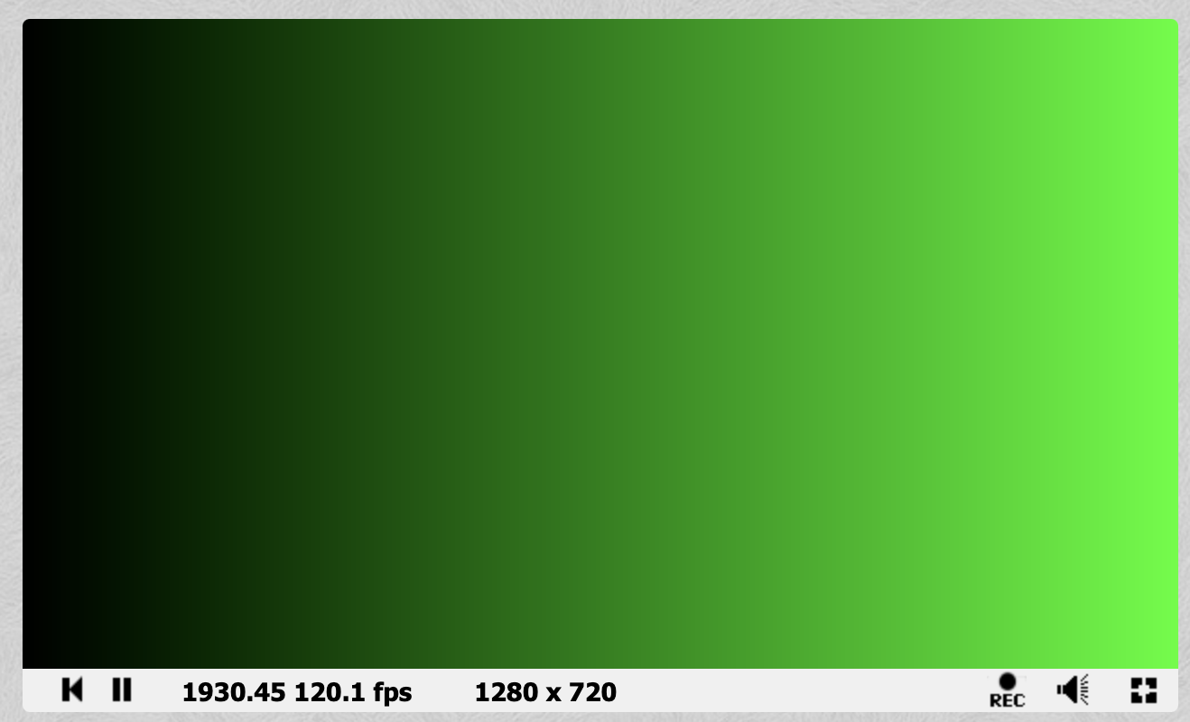 A green gradient in the Shadertoy preview interface