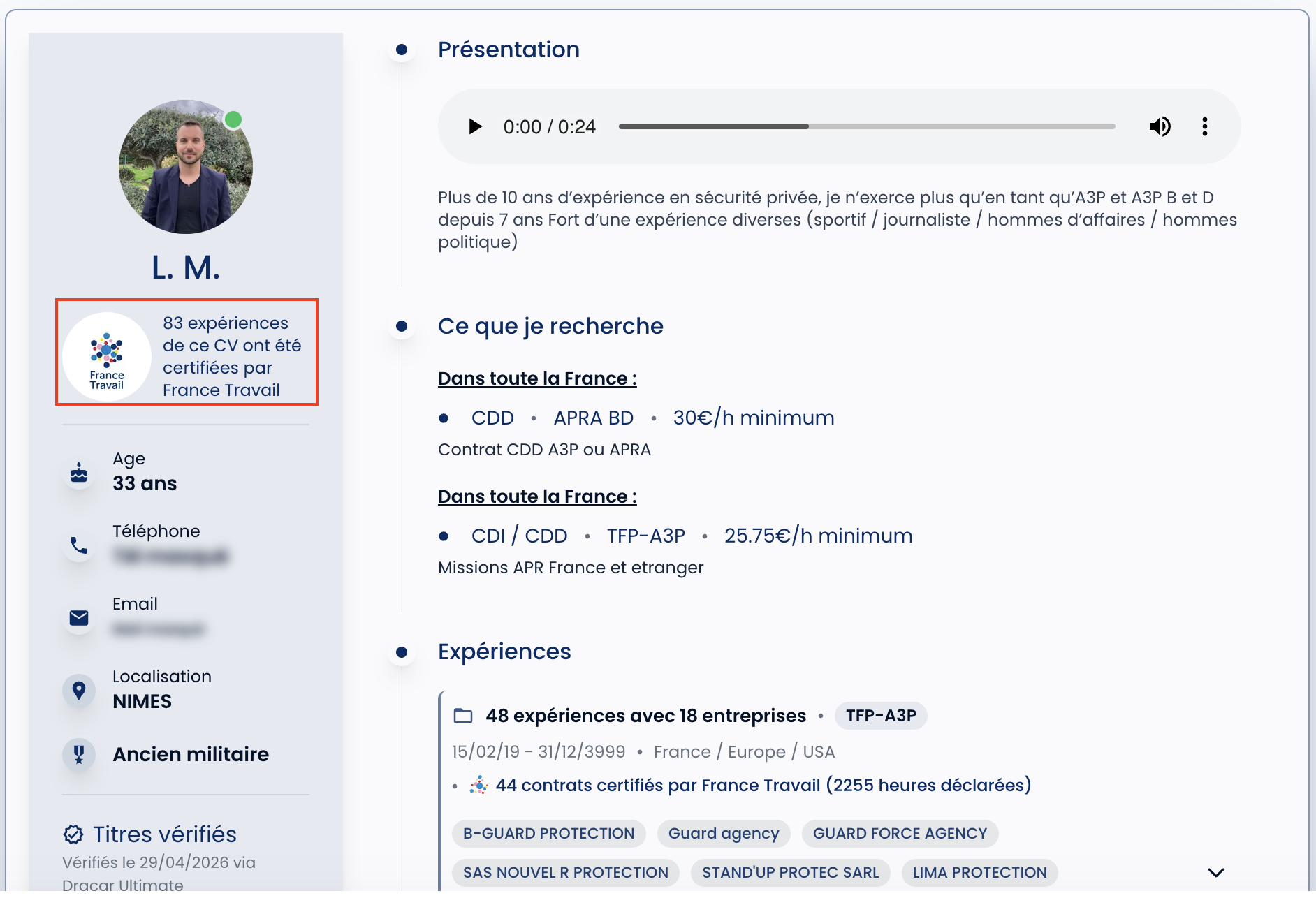 Certification France Travail sur le CV seekguard