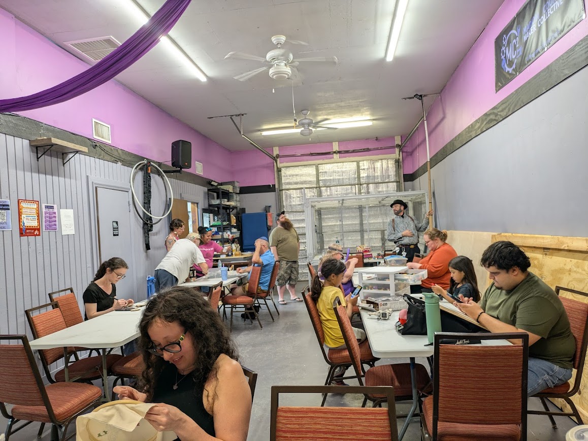 Makers collaborating at a meetup
