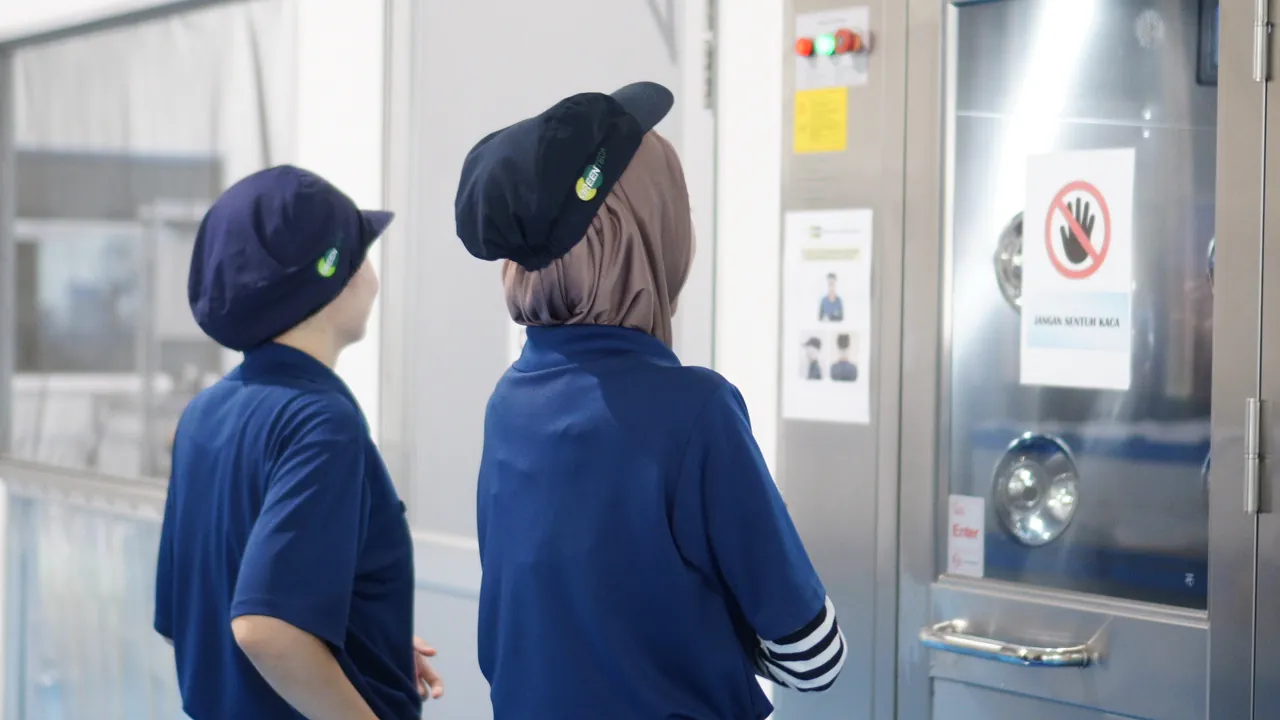 Aerial view of PP packaging production floor at Greentech Globalindo industrial facility Batam
