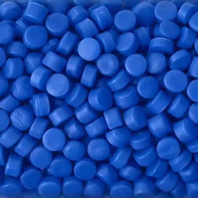 Blue High Density Polyethylene Limestone recycled pellets