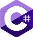 C# programming language logo.