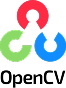 OpenCV computer vision library logo.