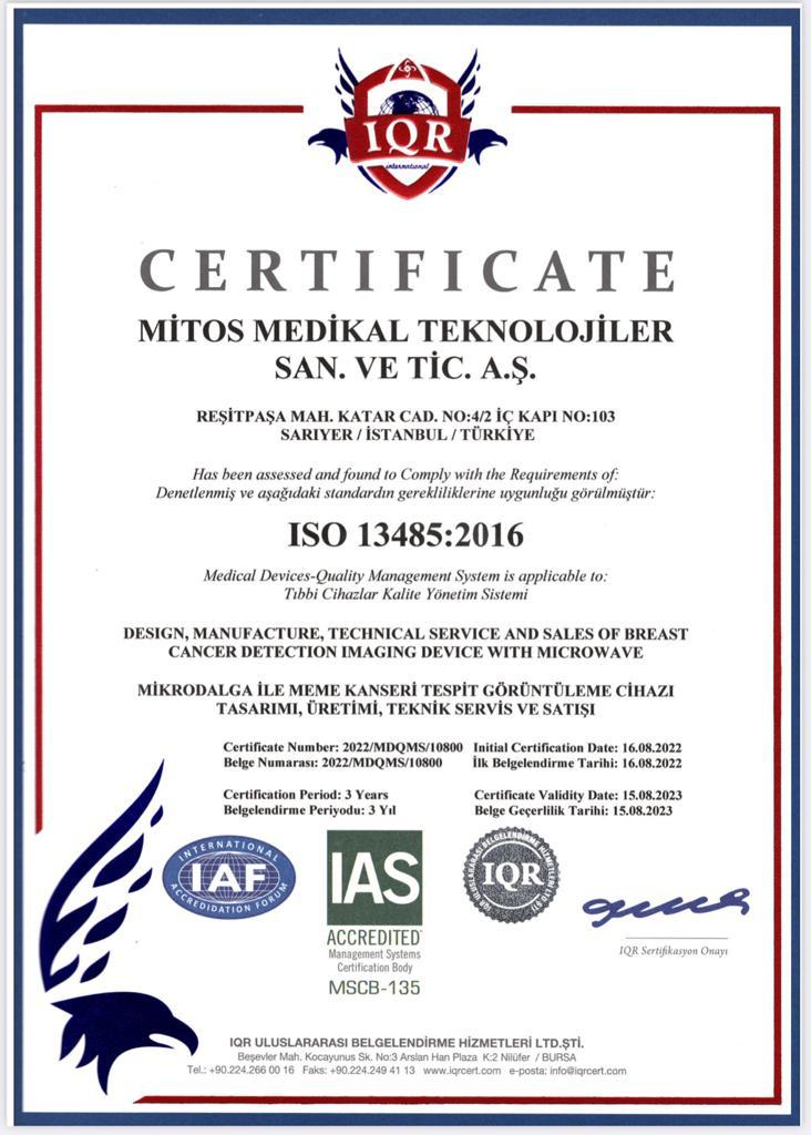 MITOS ISO 13485 Sertifikasıyla Kalite Yönetiminde Önemli Bir Adım Attı.