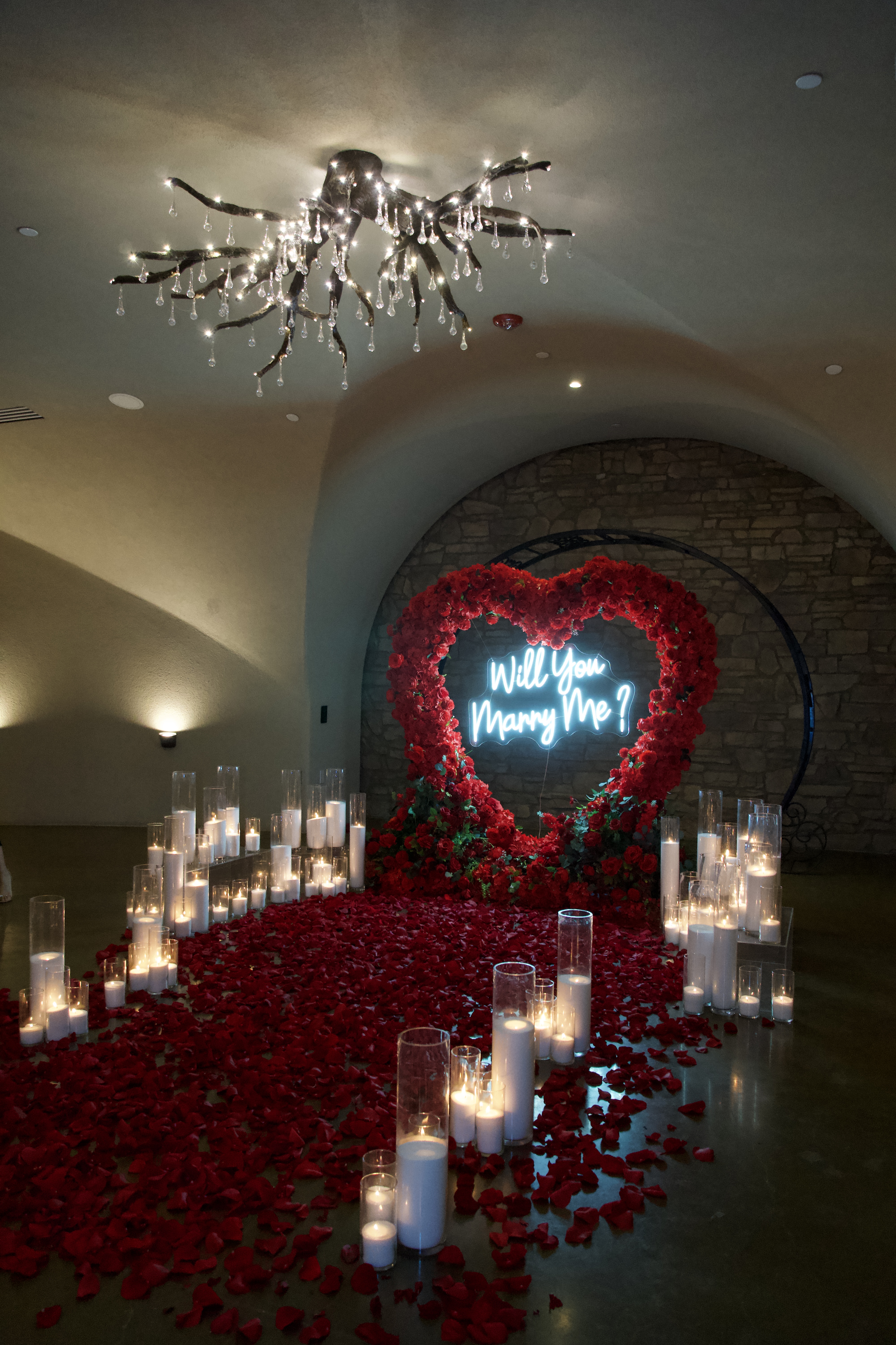 Proposal inside a winery cellar in Temecula 
