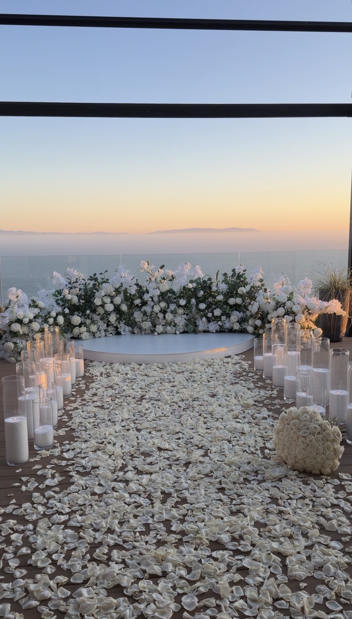 White proposal overlooking Catalina Island