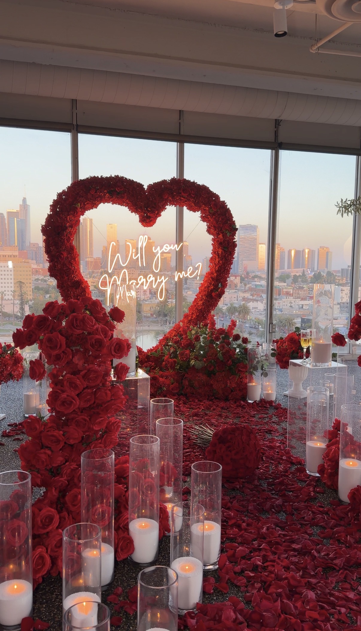 Red Proposal overlooking DTLA