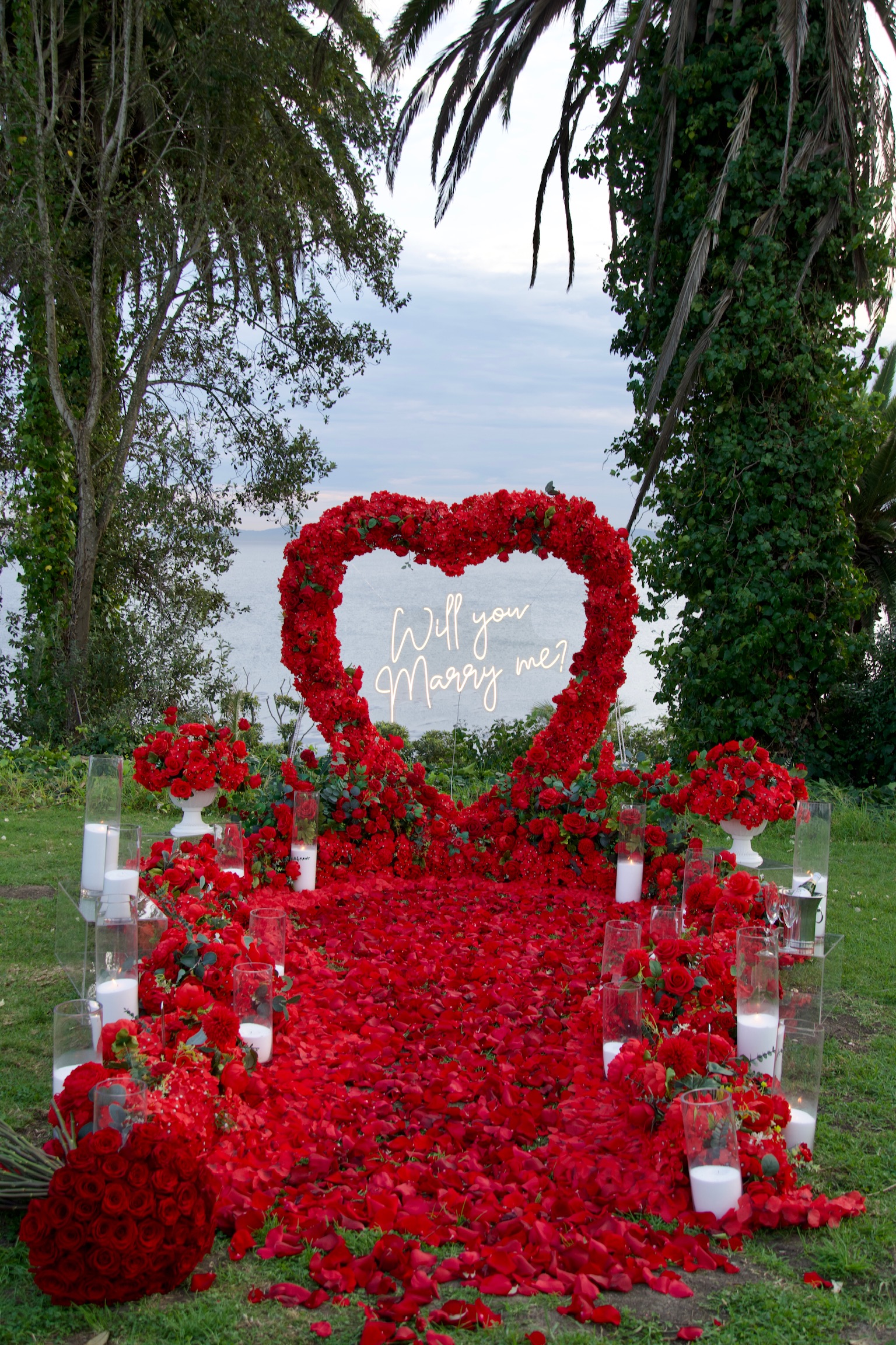 Red proposal overlooking the ocean in San Pedro