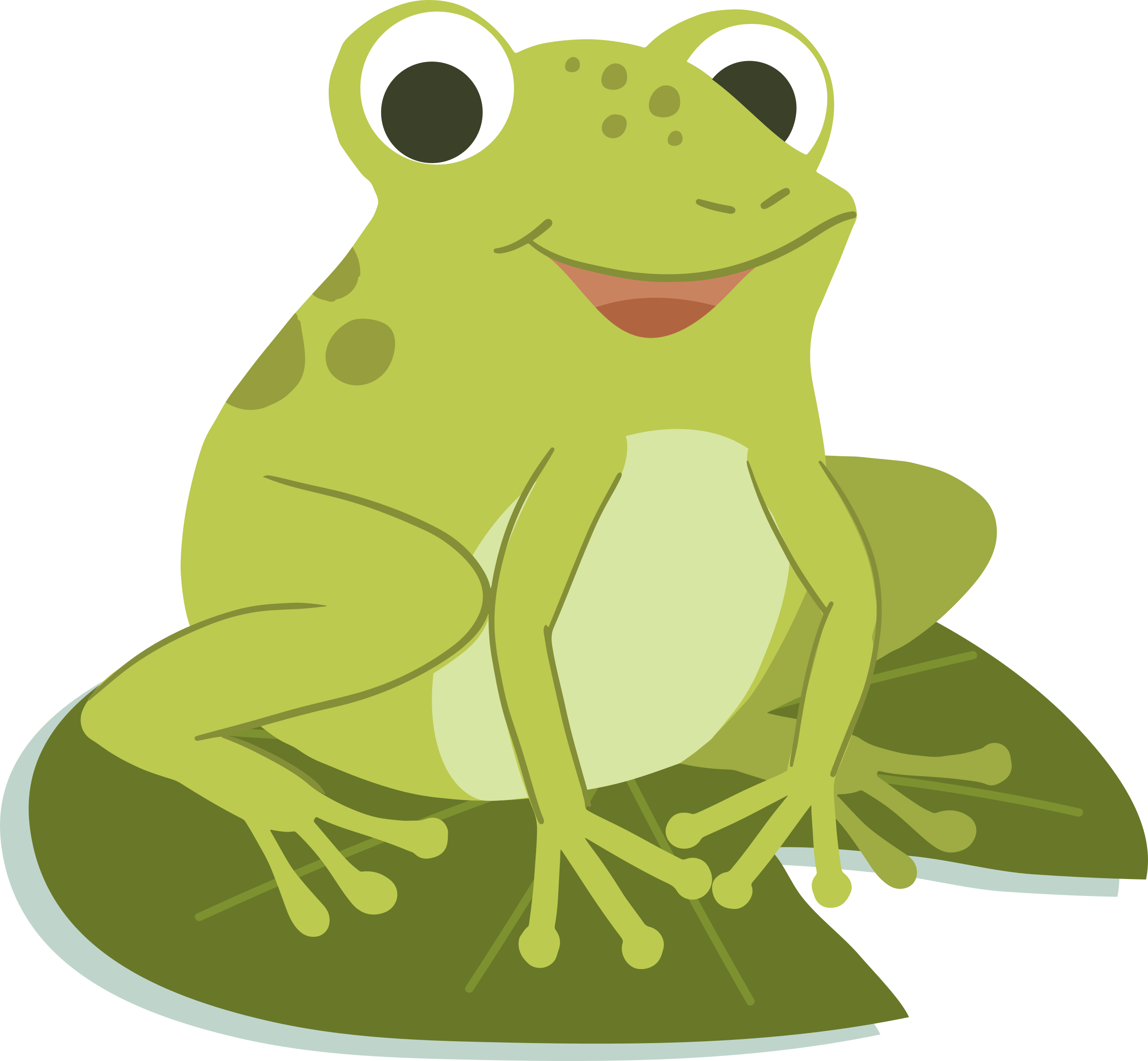 Flat design cute frog illustration